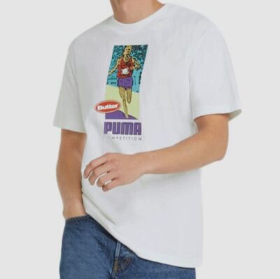 $47 Puma Men's White Puma x Butter Goods Short-Sleeve T-Shirt Size XXL