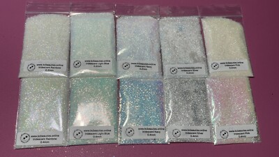 Iridescent White 0.4/0.2MM Fine Glitter for nail acrylic gel craft US Seller 5g