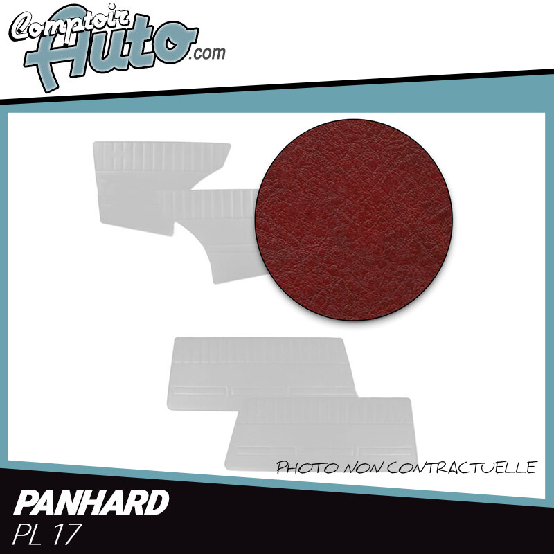 Habillage de porte en simili bordeaux haut de gamme pour Panhard PL 17
