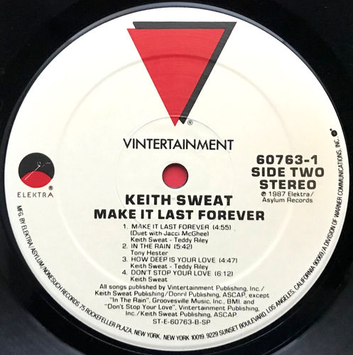 KEITH SWEAT "Make It Last Forever" Debut LP 1987 Elektra SRC Press EX / VG++ - Picture 4 of 6