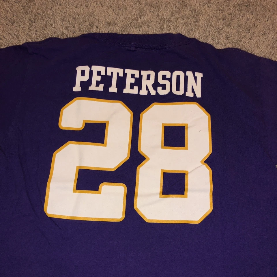 Camisa Minnesota Vikings Juvenil Grande Púrpura Reebok Adrian Peterson NFL Niños U14 Foto 2 de 4