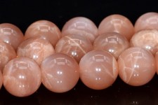 10MM Genuine Natural Orange Moonstone Grade AA Round Gemstone Loose Beads 15.5"