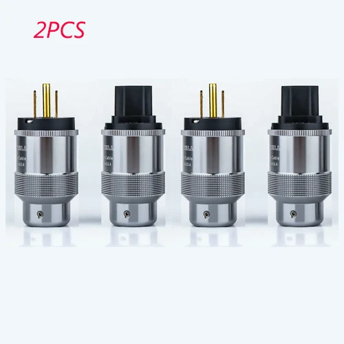 HiFi Copper Plated US Audio Power Plug IEC Female C15 Connector Mains Wire Plug - Image 2 of 4