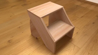 Hocker Fußbank Zwei Stufen Tritt Schemel Massivholz Holz, Buche,NEU - Bild 1 von 2