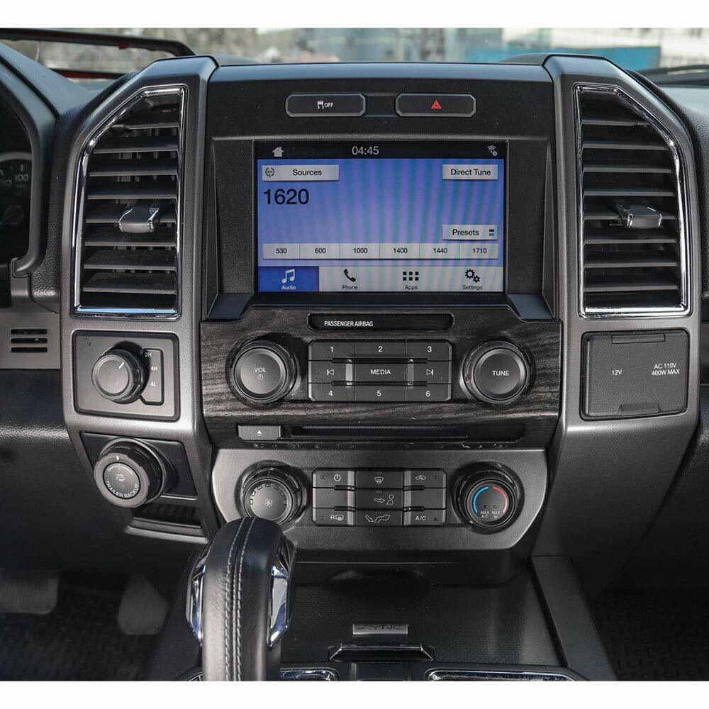 Molded Wood Grain GPS Radio Dashboard Trim Bezel Cover For 17-21 Ford F250 F350