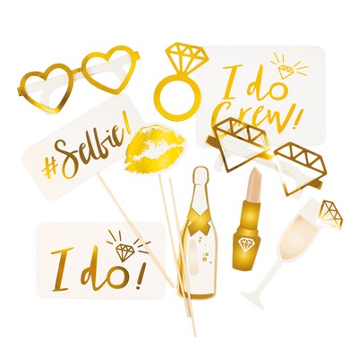 Oblique-Unique 10 Fotorequisiten Für Junggesellinnenabschied – Braut Party Deko Mit Stäbchen
