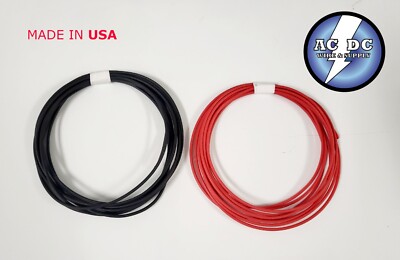 50 FEET AUTOMOTIVE PRIMARY WIRE 20 AWG HIGH TEMP GXL WIRE BLACK + RED  25 FT EA