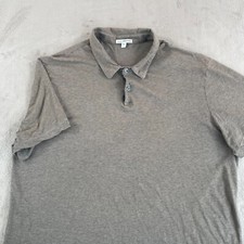 James Perse Polo Shirt Men 4 XL Heather Brown Made in USA Short Sleeve $135
