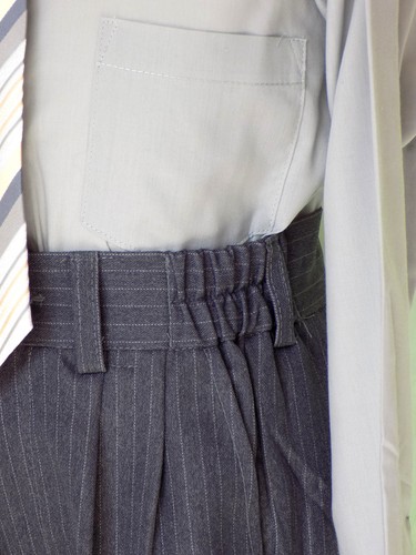 Pinstripe Boys Recital, Vest Suit Set, Gray/Silva ,Size: 6 ( 6 years) - Picture 4 of 5