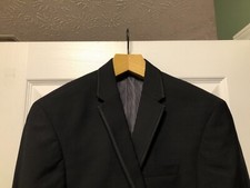 calvin klein 40R men's black 100 wool tuxedo jacket