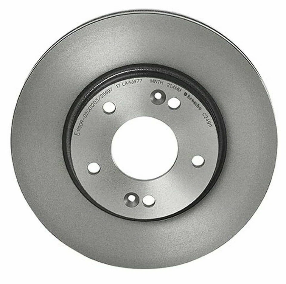 Juego de 2 rotores de freno de disco revestidos ventilados delanteros 280 mm Brembo para Hyundai Kia Foto 2 de 4