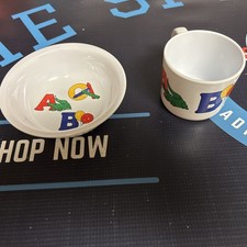Children  s Bowl And Cup Set ABC vintage 90s