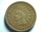 1881 INDIAN CENT PENNY VERY FINE VF NICE ORIGINAL COIN BOBS COIN FAST SHIPMENT