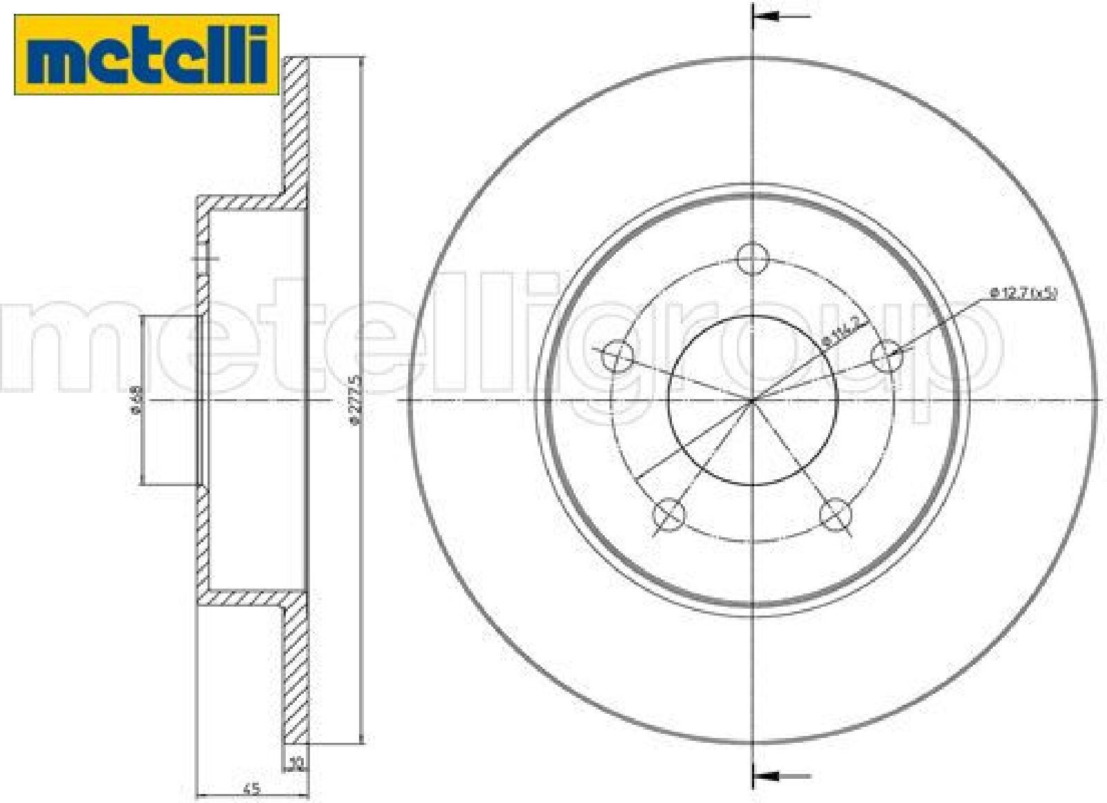 2x Bremsscheibe metelli 23-0762C 2 Bremsscheiben für Nissan
