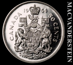 Canada: 1964 Silver Fifty Cents - Choice Gem Brilliant Unc  Proof-Like  #L964