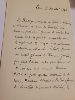 Lettre de 1894 de Charles Edouard Lardy (1847 1923) ministre et diplomate Suisse
