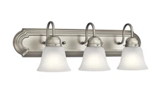 PATRIOT LIGHTING 3 LIGHT 24" WIDE BATHROOM VANITY LIGHT - BRUSHED NICKEL