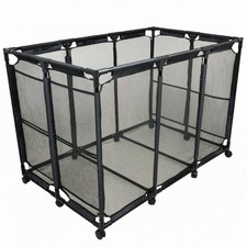 Mesh Storage Trolley Caster Wheels Metal Mesh Trolley Open Top
