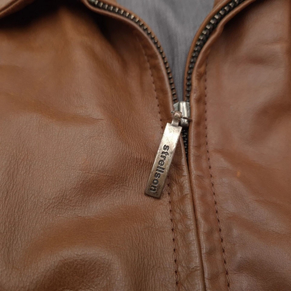 Chaqueta De Cuero Marrón Strellson Casual Para Hombre Lt7 Talla 50 - Imagen 4 de 4