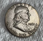 1961 P Silver Benjamin Franklin Half Dollar Coin