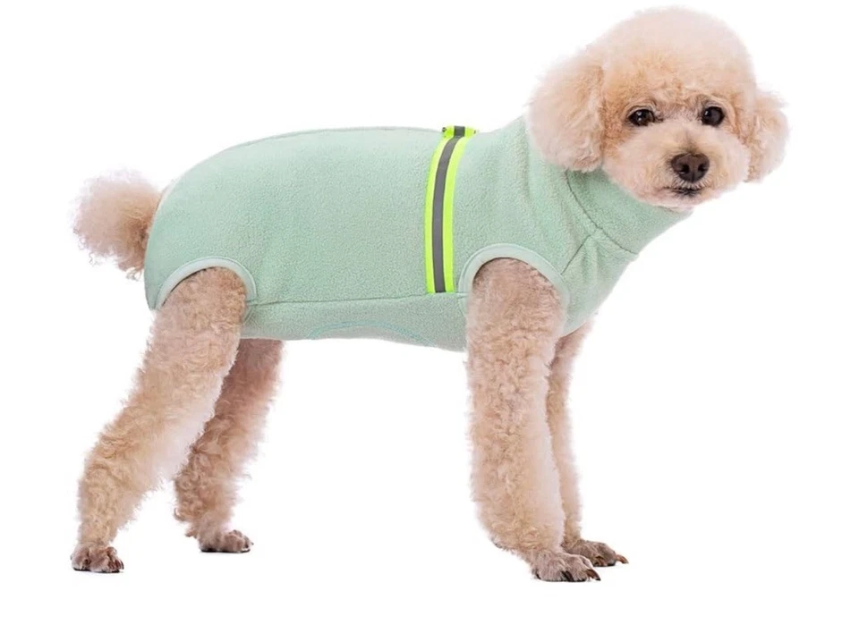 Dog Polar Fleece Warm Coat Pajamas Recovery/Shedding Suit  S/M Dogs/Cats - Image 3 of 4