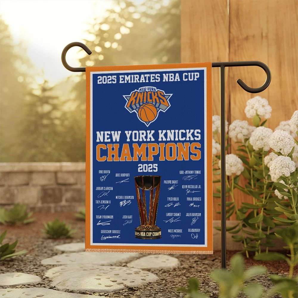 NY Knicks 2025 N.B.A Cup Champions Double-side Garden Flag