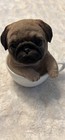 Pug Puppy Dog Figurine, Sitting Pug in White Teacup, Dog Collectible Decor — photo 6