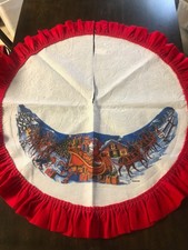 Vintage Santa's Best felt tree skirt North Pole Santa sleigh elf Christmas 42"