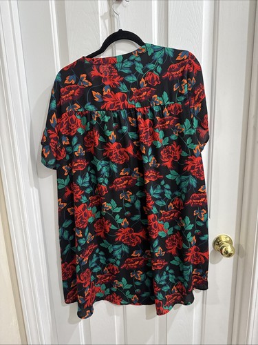 Haut Dentelle Femme Fleurs Noir Et Rouge - Tailles S à L, Marque Traciel, NEUF Sans étiquettes