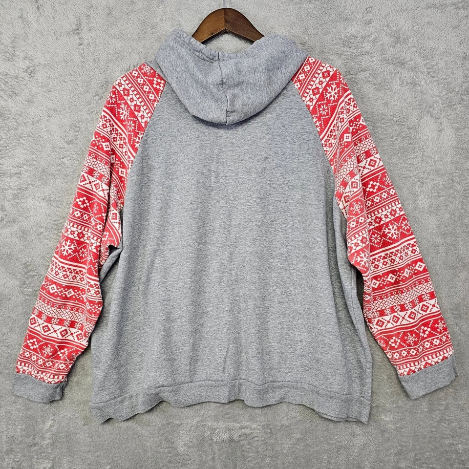 Sudadera con Capucha Derek Heart Plus "Squad Goals" Reno Gris Rojo Mangas Para Mujer 1X/2X Foto 3 de 4