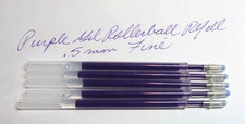 5 Terzetti Gel PURPLE FINE ROLLERBALL refills - Fit many gel pens