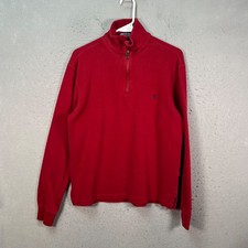 Polo Ralph Lauren Mens Size Small Red 1/4 Zip Pullover Sweater 100 Cotton