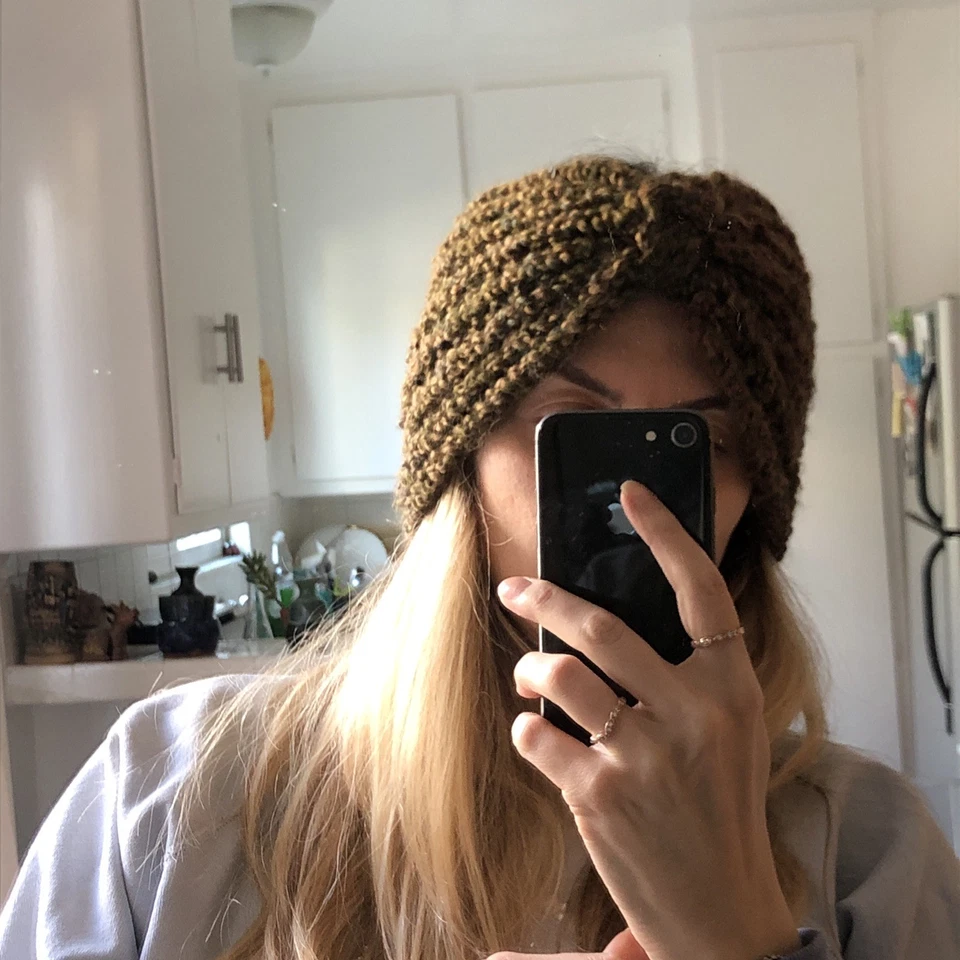 Bonnet Vintage En Laine Tricot Marron, Taille Unique - Photo 1/4