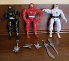 Vintage 1990s Mighty Morphin Power Rangers NINJA Action Figures with weapons