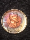 1946 Lincoln Wheat Cent Penny rainbow toned
