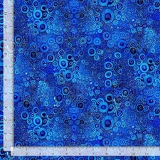 Basics Fabric | Gilded Plume Floral Scroll Royal Blue | Timeless Treasures YARD