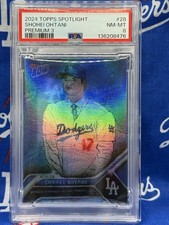 Shohei Ohtani 2024 Topps Spotlight Premium 28 #’d 2/3 PSA 8 Dodgers Pop Rare SSP
