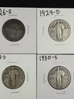 💥Standing Liberty Quarters 4 Coin Lot Full Dates 1FV 90% Silver 25c Nice Coins