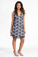 Full Sale! SISTE'S Italy Black Lace Over Cotton A-Line Summer Mini Dress NWT