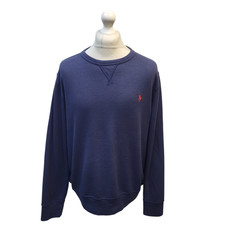 Polo Ralph Lauren Sweatshirt Navy Crew Neck Uk Men's Size L M725