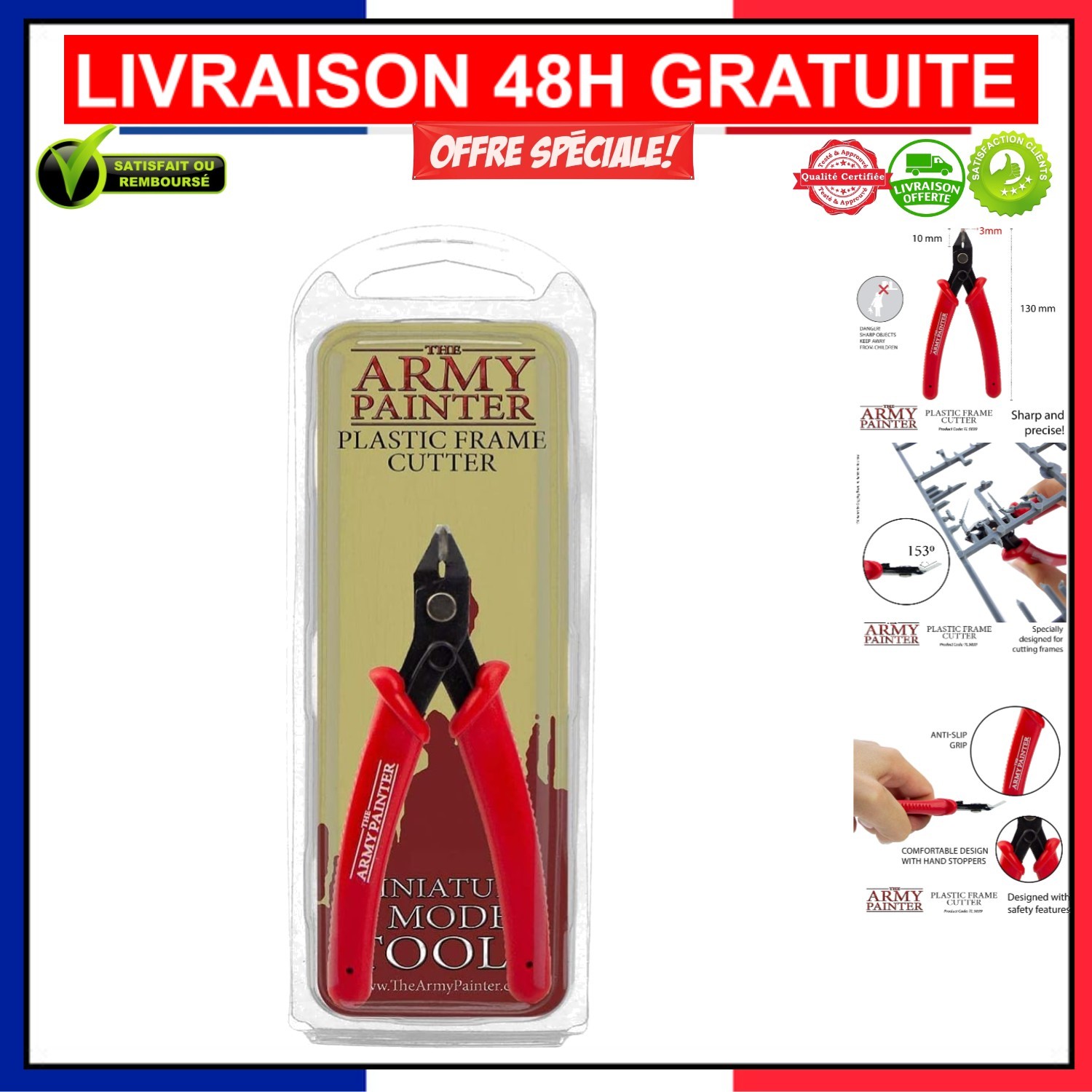 Coupe-grappe de modélisme en métal The Army Painter pour éliminer les bavures de figurines 80g