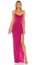 Katie May So Juicy Dress Gown Size Small Pink Peacock Formal Evening Maxi NWT