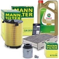 Mann-Filter INSPEKTIONSPAKET+5L Edge Fluid 5W-30 LL FÜR Skoda Yeti 5L 1.2 1.4