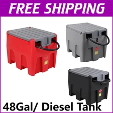 48 Gallon Portable Transfer Diesel Fuel Tank W/12V Electric Transfer Pump Nozzle