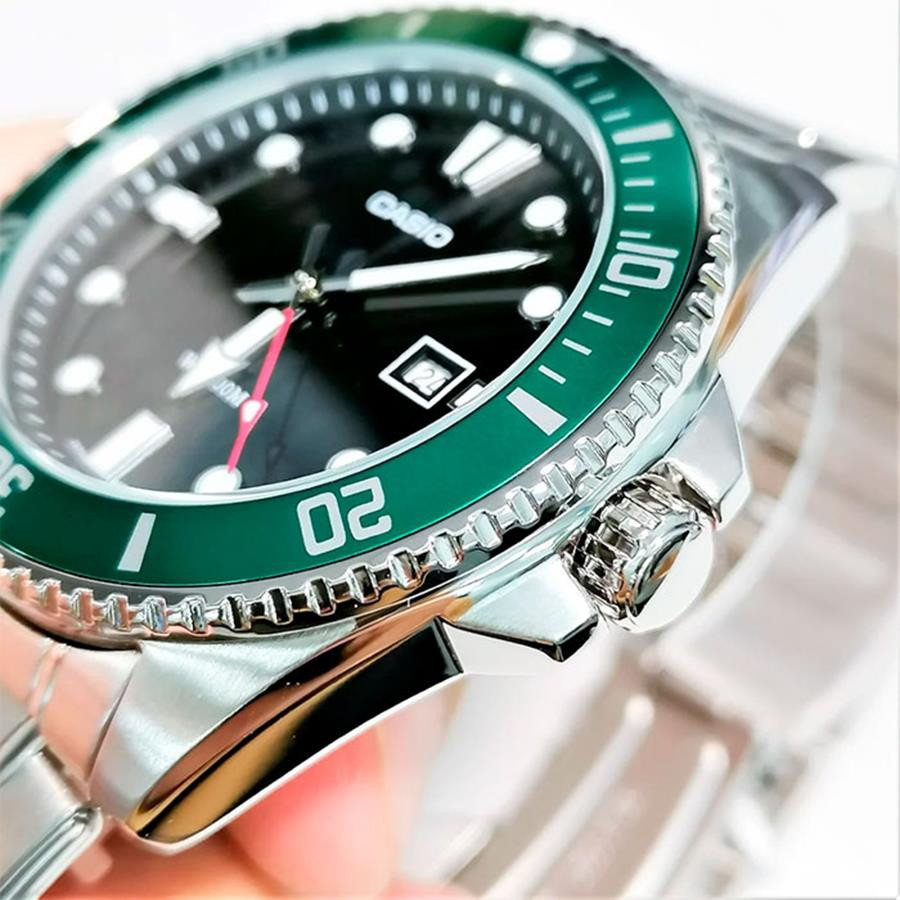 Casio MDV-107D-3A Duro Series Green Bezel Hulk Stainless Steel
