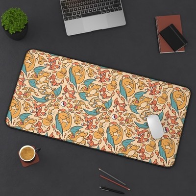 Fire Types Starter Pokemon Gaming Desk Mat Mouse Pad Playmat