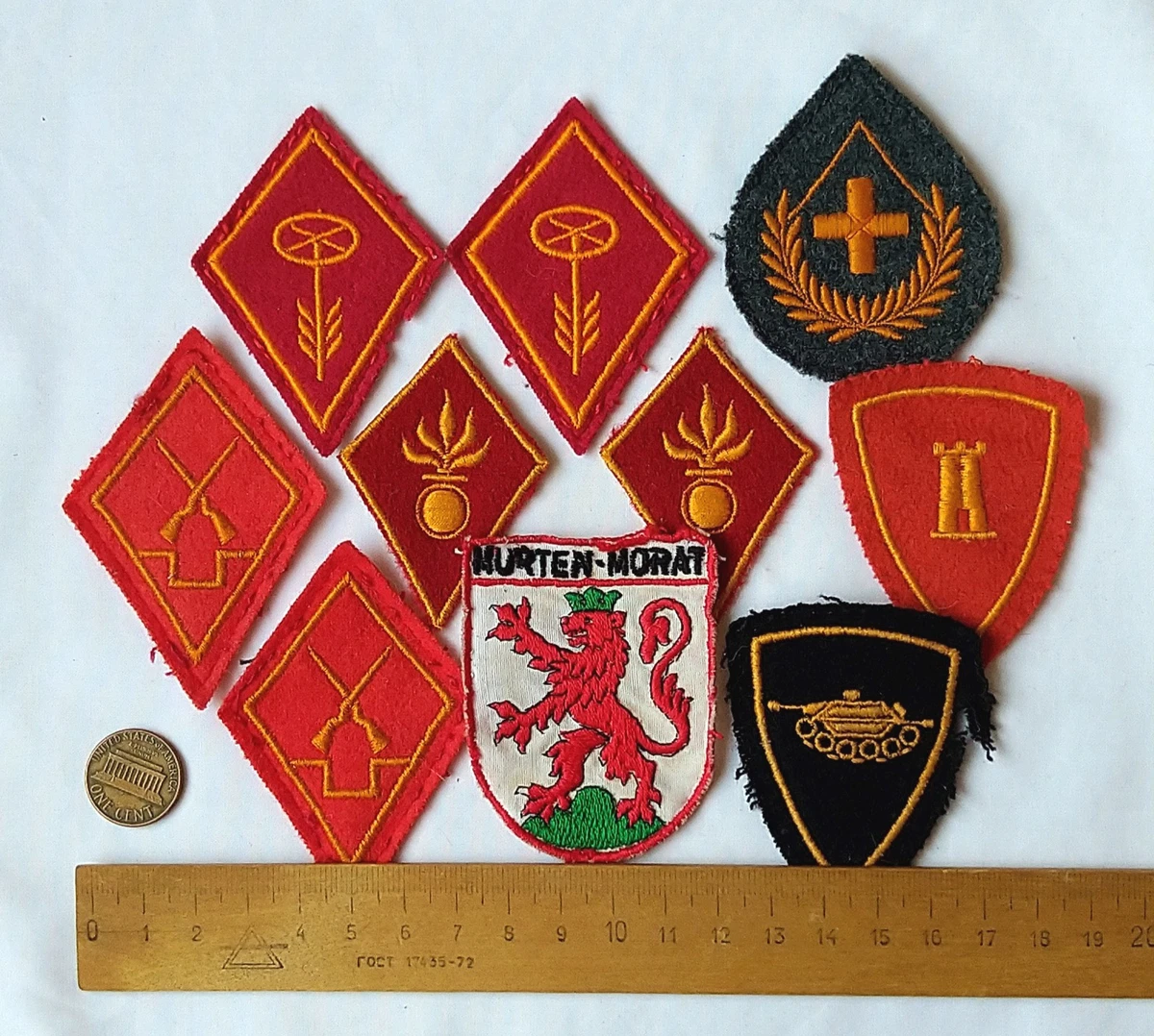 Swiss Army Vintage Collar Tabs Patches Lot Switzerland Military Uniform Insignia