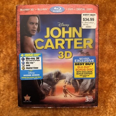 Disney John Carter 3D Blu-ray 3D 4-Disc Combo MISSING DVD