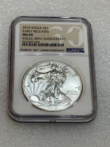 2016 SILVER EAGLE  NGC MS 69 EARLY RELEASES ~~ RARE 30th ANNIV / EAGLE LABEL