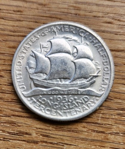 1936 Long Island 50C Commemorative Half Dollar - Silver Half Dollar BU Numisco - Picture 3 of 3